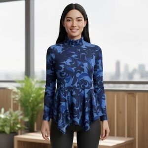 DG2 by Diane Gilman Blue Patterned Tunic